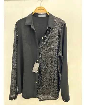 Camisa negra Azalea - Ropa tallas grandes mujer moderna