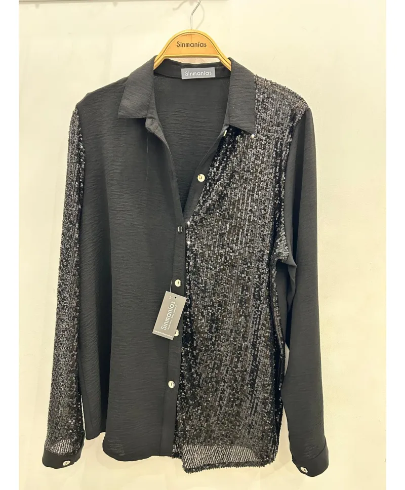 Camisa negra Azalea - Ropa tallas grandes mujer moderna