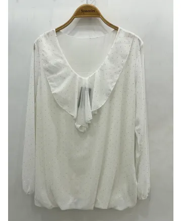 Blusa brillos Palmera - Ropa tallas grandes mujer moderna