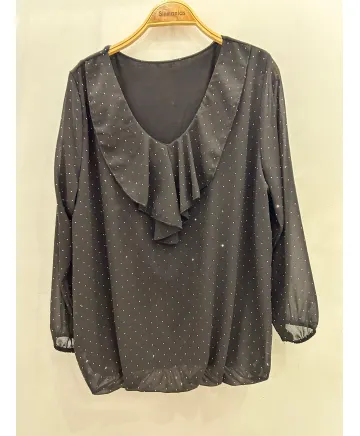 Blusa brillos Palmera - Ropa tallas grandes mujer moderna