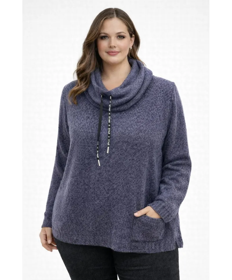 Jersey azul Narciso - Ropa tallas grandes mujer moderna