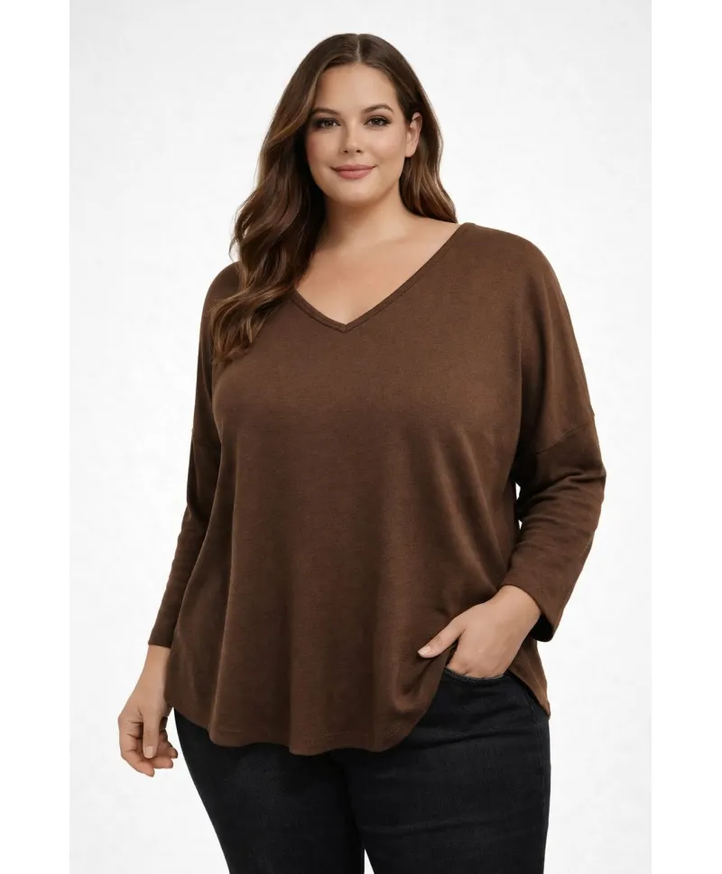 Jersey marron Tal - Ropa tallas grandes mujer moderna