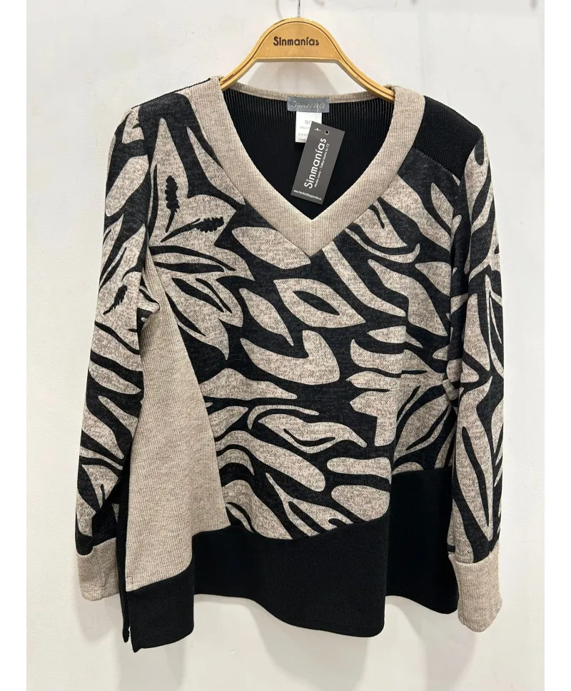 Jersey combinado Dracena - Ropa tallas grandes mujer moderna