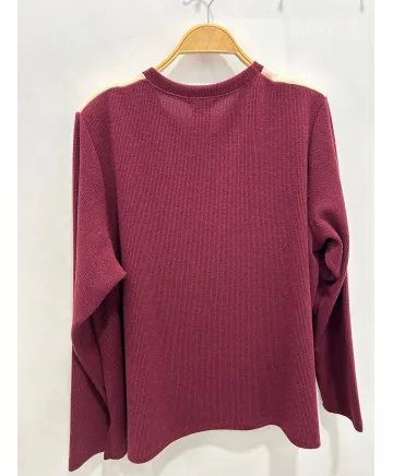 Jersey rombos granate - Ropa tallas grandes mujer moderna