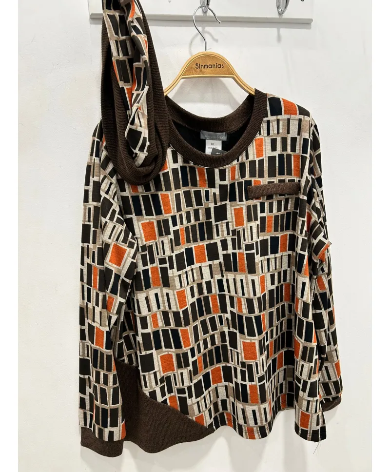 Jersey badana Lirio - Ropa tallas grandes mujer moderna