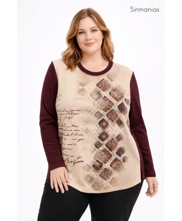 Jersey rombos granate - Jerseys Tallas Grandes