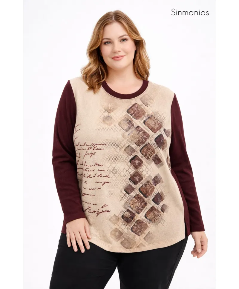 Jersey rombos granate - Jerseys Tallas Grandes