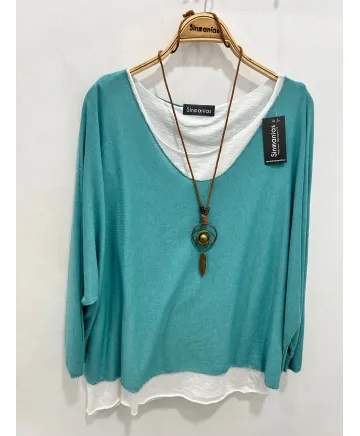 Camiseta doble Girasol - Ropa tallas grandes mujer moderna