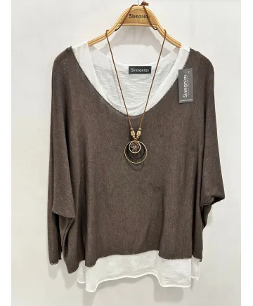 Camiseta doble Girasol - Ropa tallas grandes mujer moderna