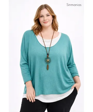 Camiseta doble Girasol - Camisetas y Tops Tallas Grandes