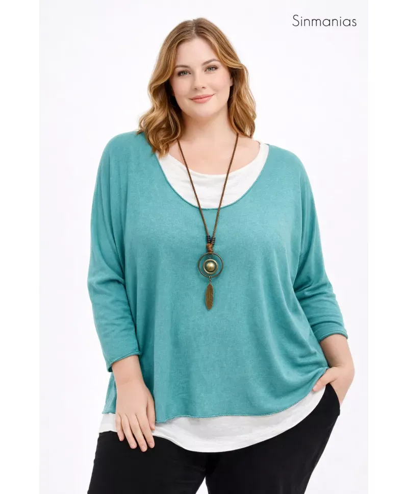 Camiseta doble Girasol - Camisetas y Tops Tallas Grandes