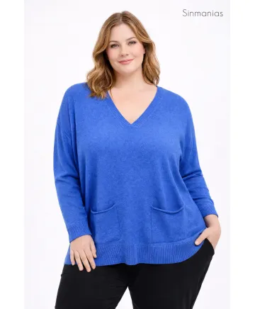 Jersey bolsillos Clavel - Ropa tallas grandes mujer moderna