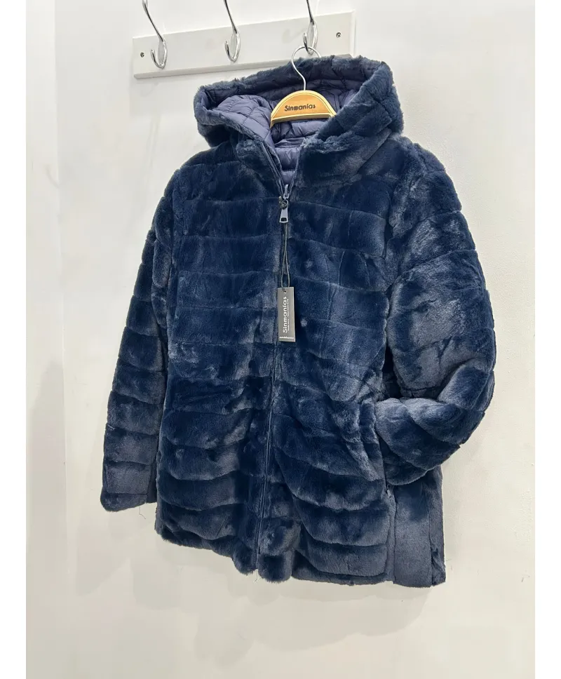 Parka  azul Melisa - Ropa tallas grandes mujer moderna