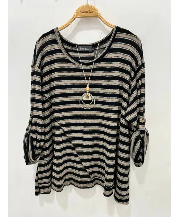 Camiseta rayas Gazaina - Ropa tallas grandes mujer moderna