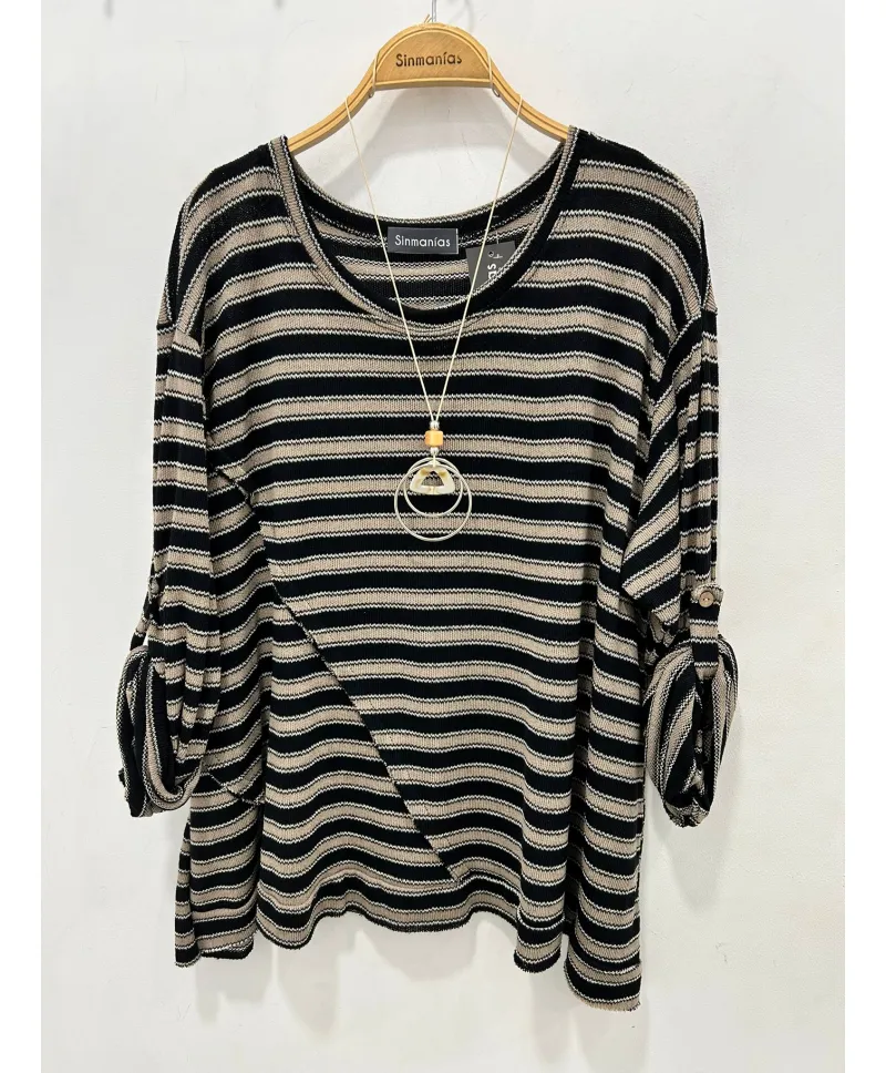 Camiseta rayas Gazaina - Ropa tallas grandes mujer moderna