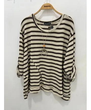 Camiseta rayas Gazaina - Ropa tallas grandes mujer moderna