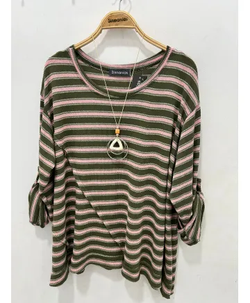 Camiseta rayas Gazaina - Ropa tallas grandes mujer moderna