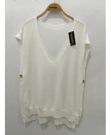 Chaleco boton Salvia - Chalecos Tallas Grandes