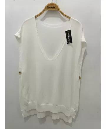 Chaleco boton Salvia - Chalecos Tallas Grandes