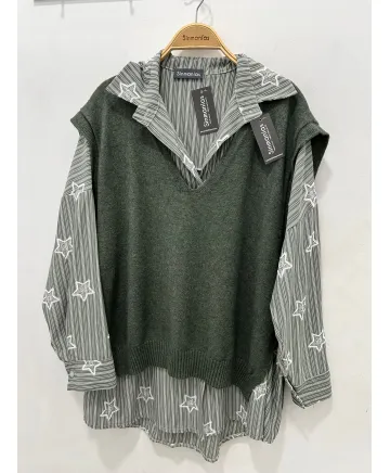 Camisa estrellas Lantana - Camisas Tallas Grandes