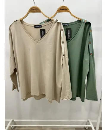 Camiseta botones Elite - Camisetas y Tops Tallas Grandes