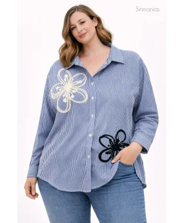 Camisa flor Alma - Camisas Tallas Grandes