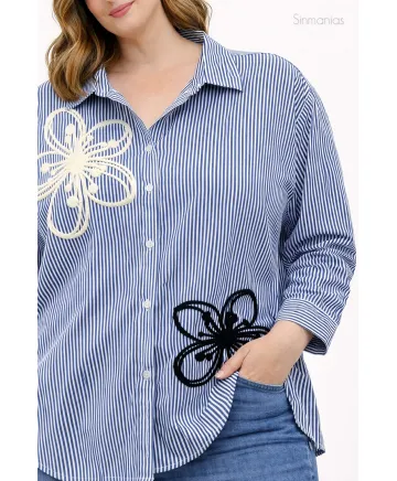 Camisa flor Alma - Camisas Tallas Grandes