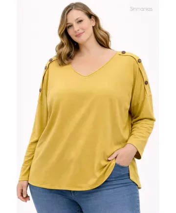 Camiseta botones Elite - Camisetas y Tops Tallas Grandes