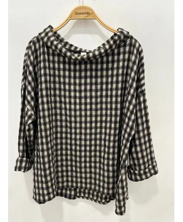 Blusa vichy Lavanda - Ropa tallas grandes mujer moderna