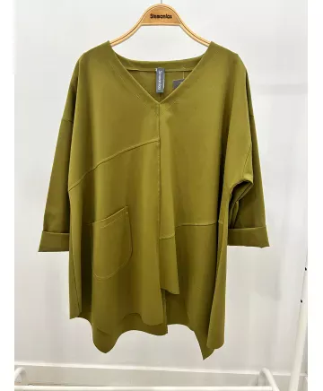 Camiseta bolsillo Capricho - Ropa tallas grandes mujer moderna