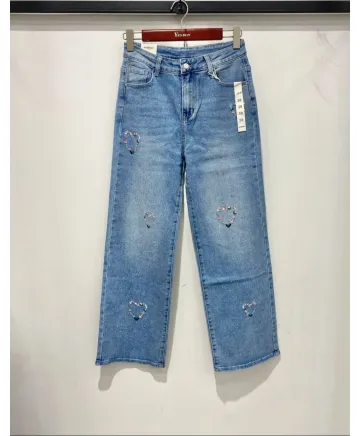 Pantalon corazon Violete - Jeans Tallas Grandes