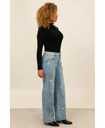 Pantalon mariposas Blush - Jeans Tallas Grandes