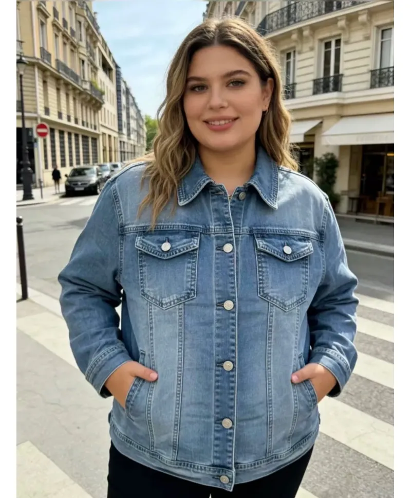 Chaqueta tejana Wild - Ropa tallas grandes mujer moderna