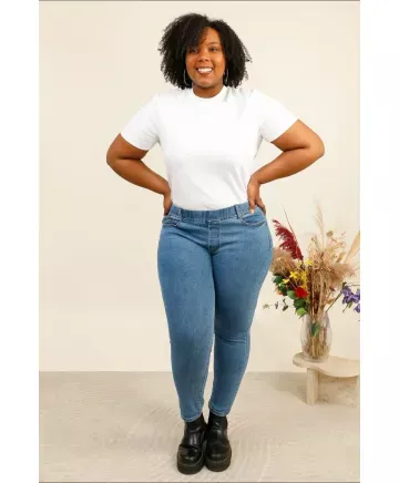 Pantalon goma Miel - Ropa tallas grandes mujer moderna