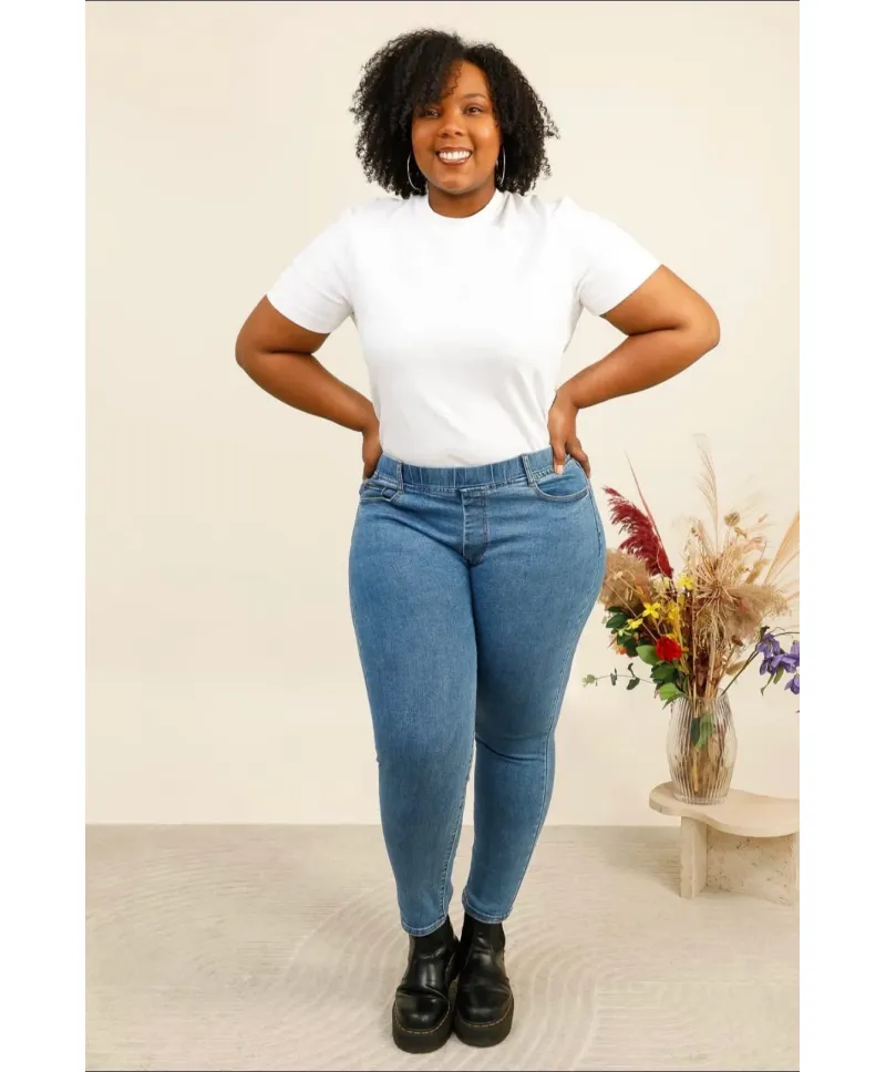 Pantalon goma Miel - Ropa tallas grandes mujer moderna