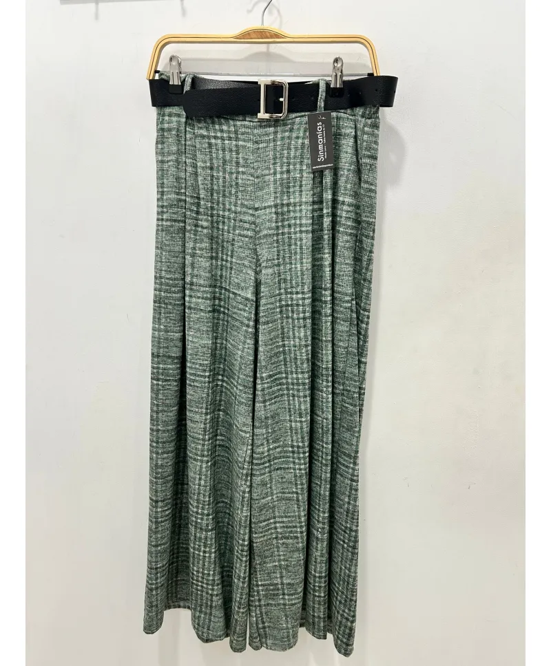 Pantalon cuadros Aurora - Ropa tallas grandes mujer moderna