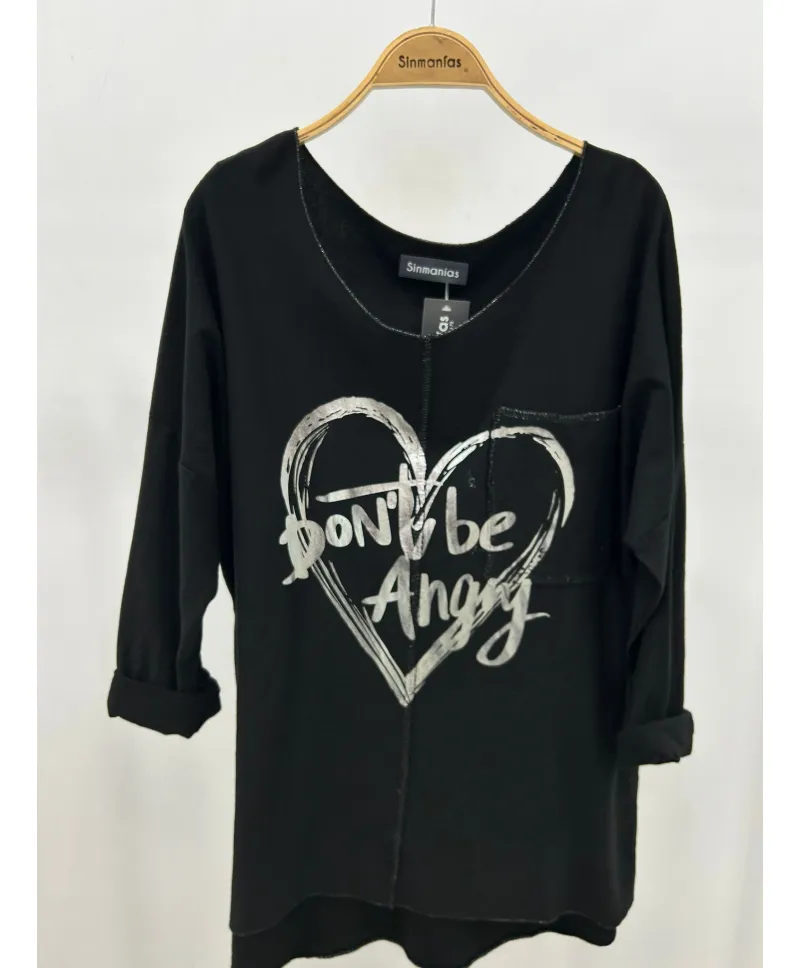 Camiseta plata Corazon - Camisetas y Tops Tallas Grandes