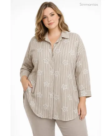 Camisa estrellas Lantana - Camisas Tallas Grandes