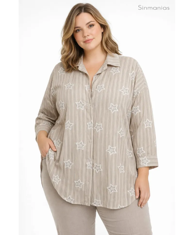 Camisa estrellas Lantana - Camisas Tallas Grandes