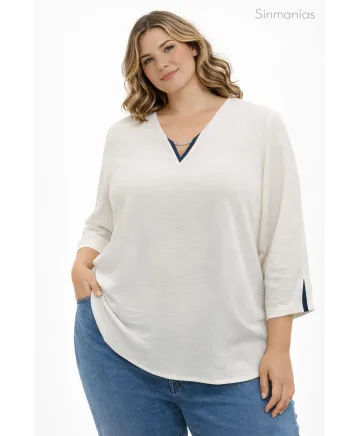 Blusa cordon Malibu - Blusas Tallas Grandes