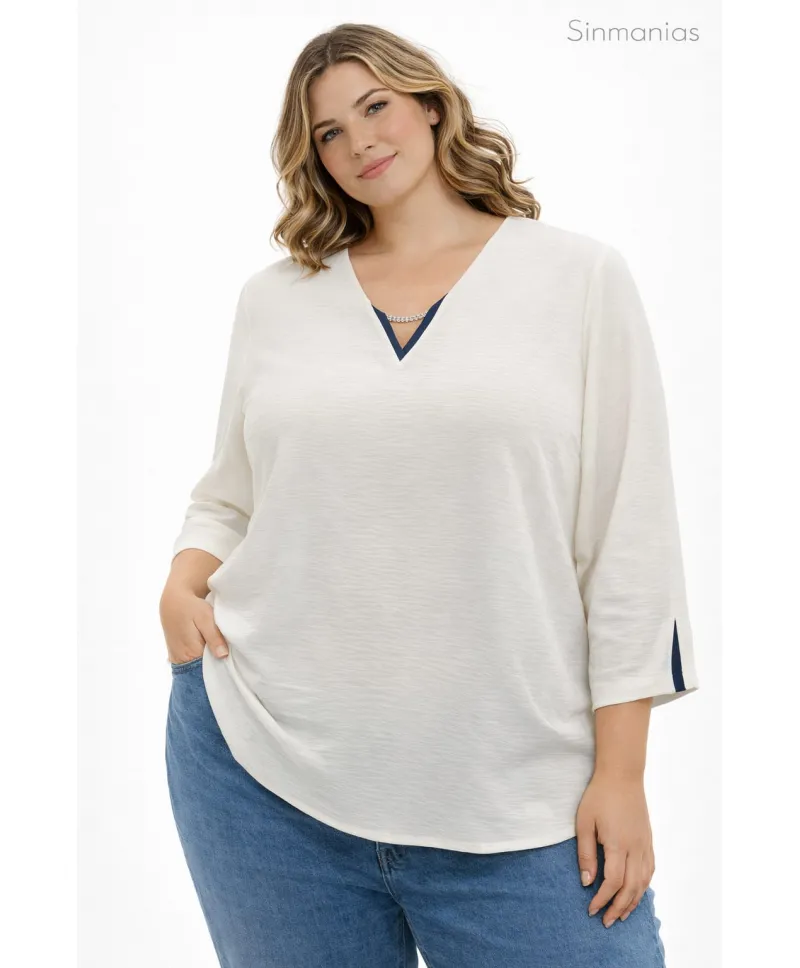 Blusa cordon Malibu - Blusas Tallas Grandes