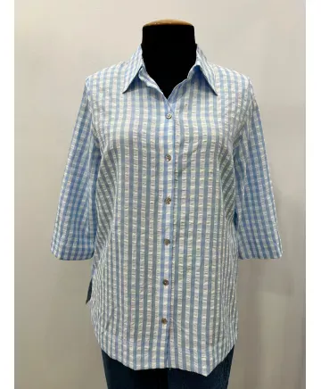Camisa cuadros Chic - Ropa tallas grandes mujer moderna