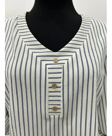 Blusa rayas Nube - Ropa tallas grandes mujer moderna