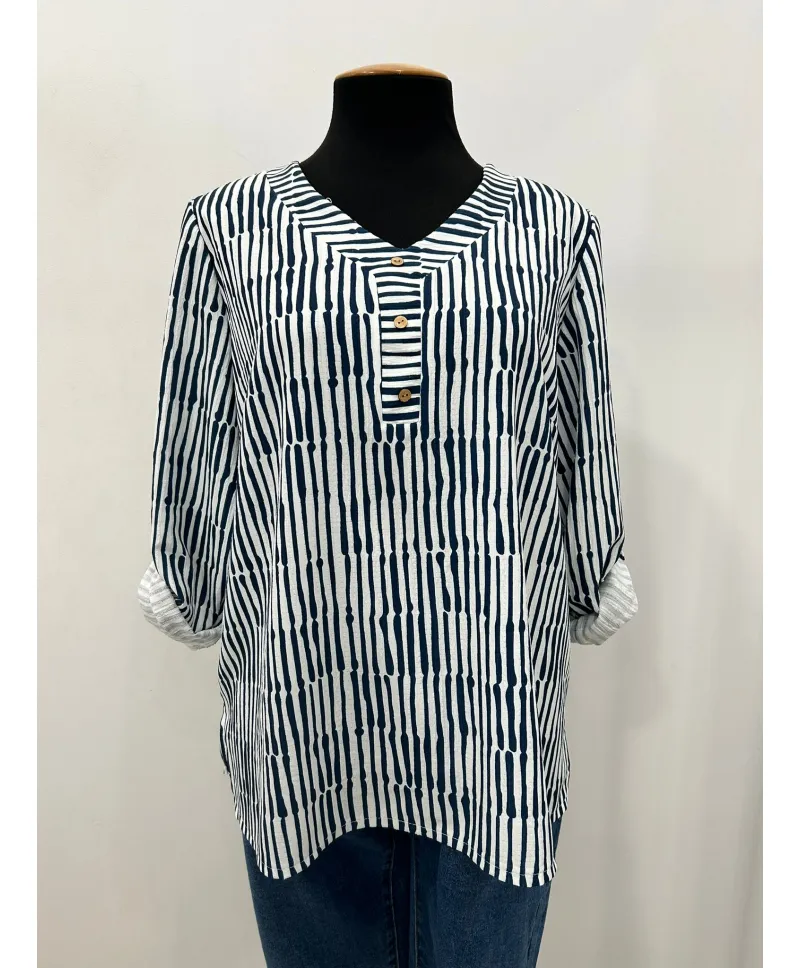 Blusa rayas Sonia - Blusas Tallas Grandes