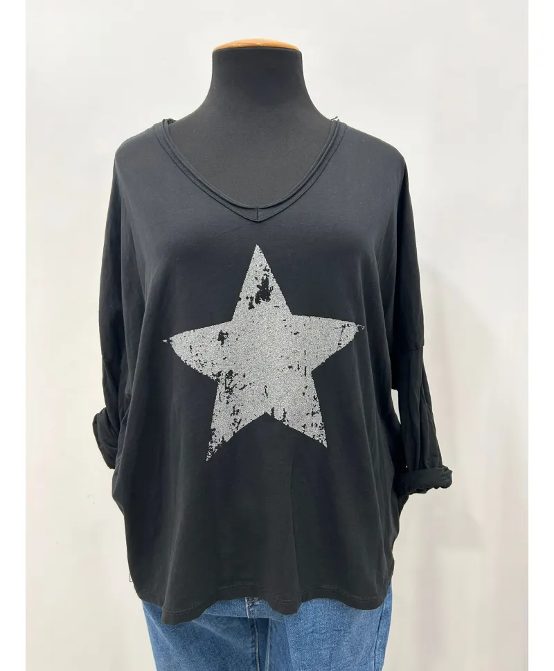 Camiseta estrella Paris - Camisetas y Tops Tallas Grandes