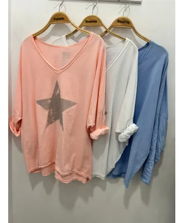 Camiseta estrella Paris - Camisetas y Tops Tallas Grandes