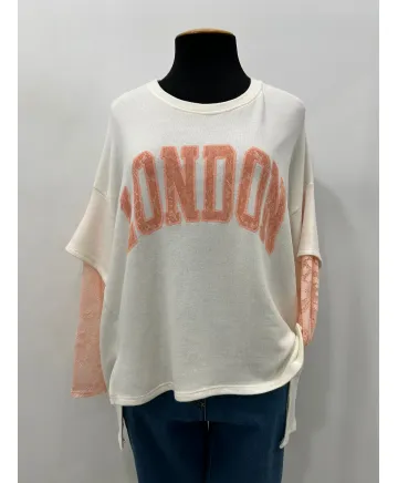 Sudadera puntilla London - Ropa tallas grandes mujer moderna
