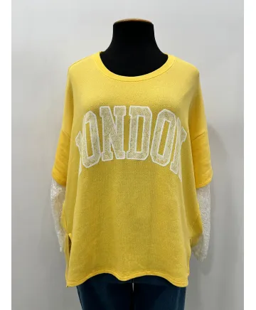 Sudadera puntilla London - Ropa tallas grandes mujer moderna