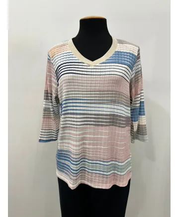 Camiseta trazos Solei - Ropa tallas grandes mujer moderna