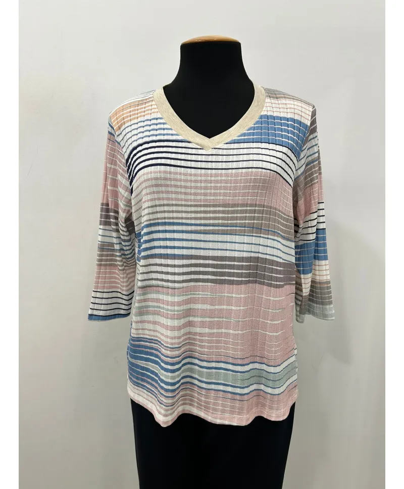 Camiseta trazos Solei - Ropa tallas grandes mujer moderna